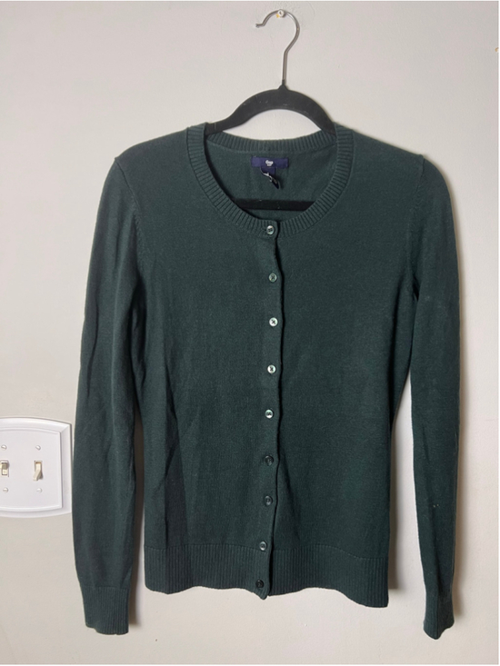 Gap Sweaters - Gap Hunter Green Cardigan Preppy Dark Academia Grandpa Chic Sweater S